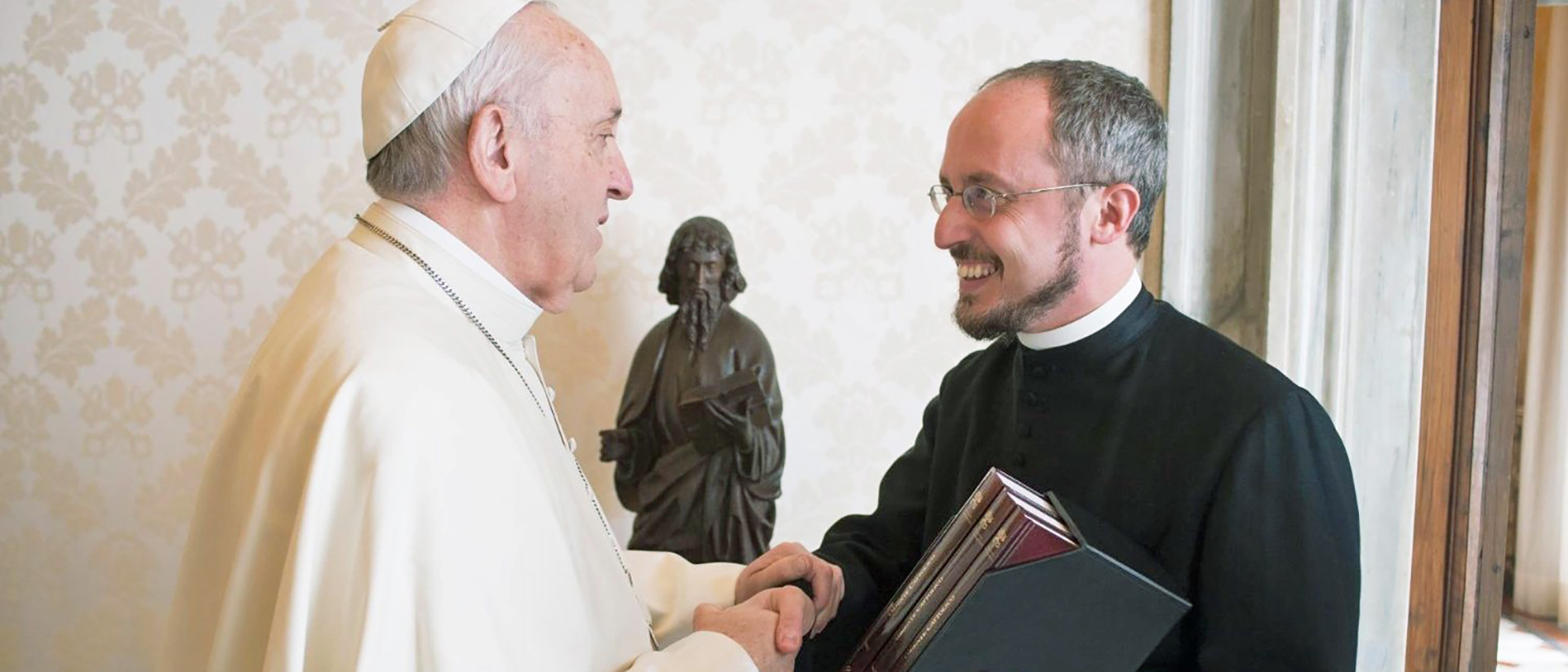 Le pape François avec le Père Flavio Pace | © Vatican Media
