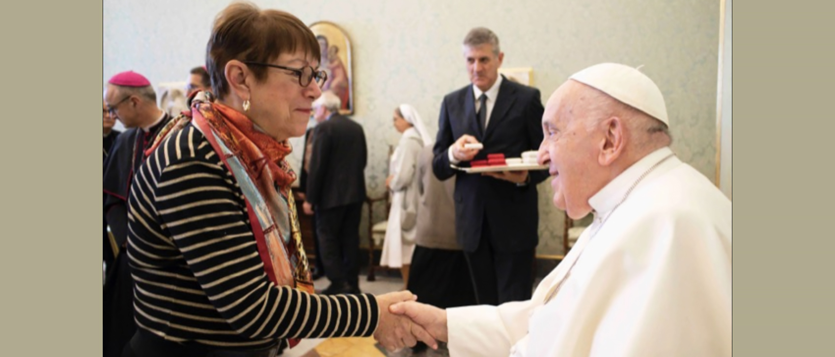 Teresa Morris Kettelkamp reçue par le pape François | © Vatican Media