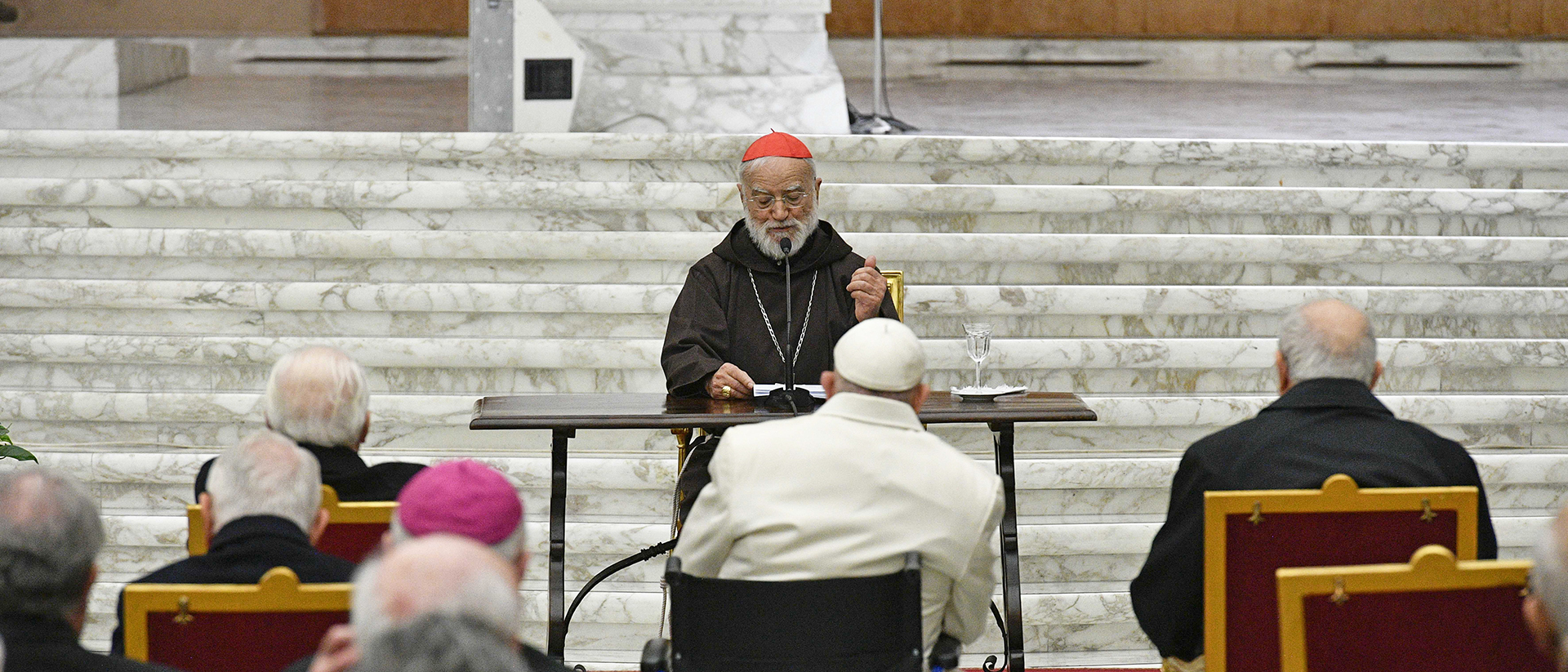 La 3e prédication de carême 2024 du cardinal Cantalamessa, cette fois-ci devant François | ©  Vatican Media