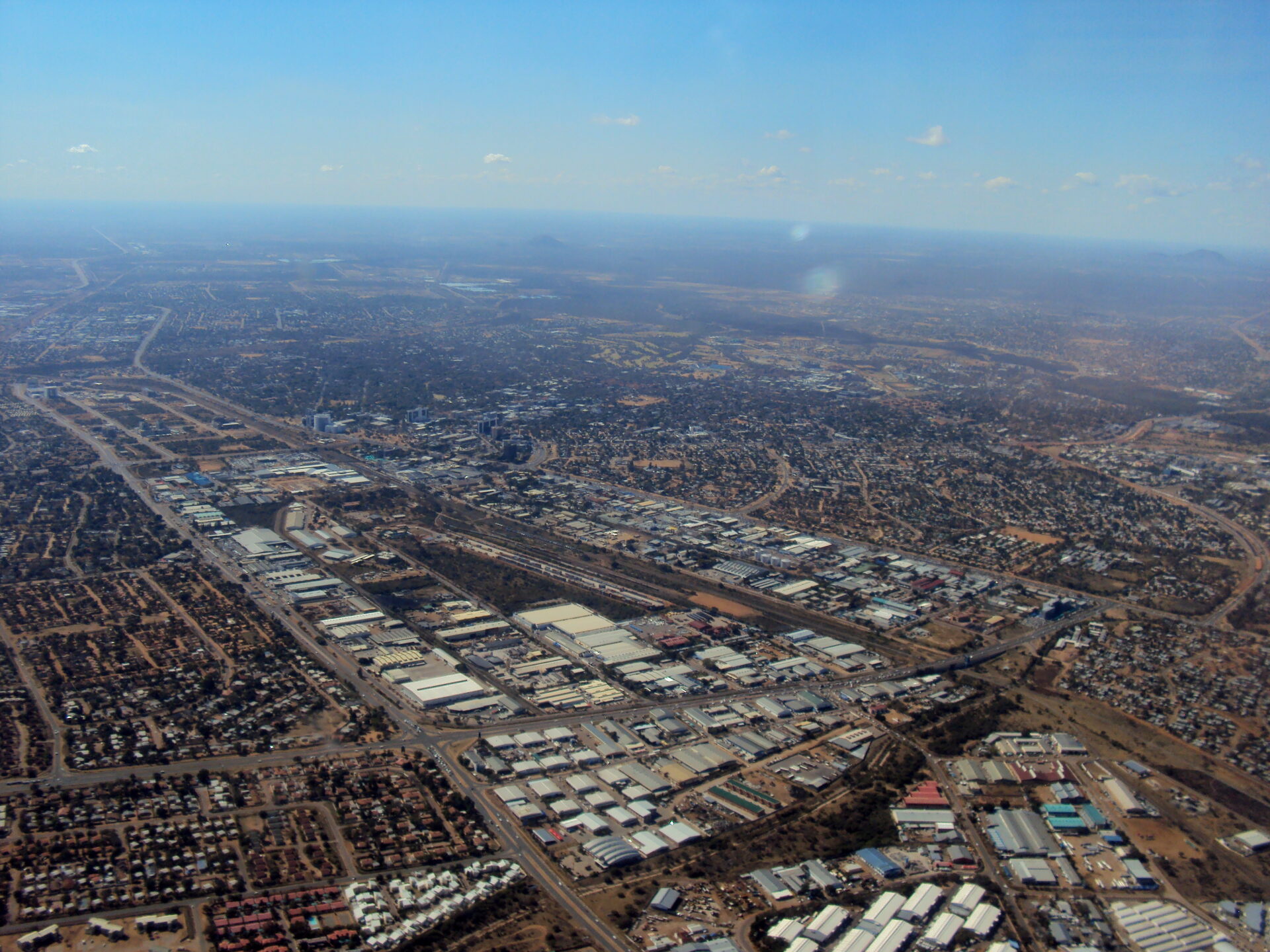 Vue aérienne de Gaborone, capitale du Bostwana | Shosholoza/Wikimedia CC BY-SA 3.0 Deed 
