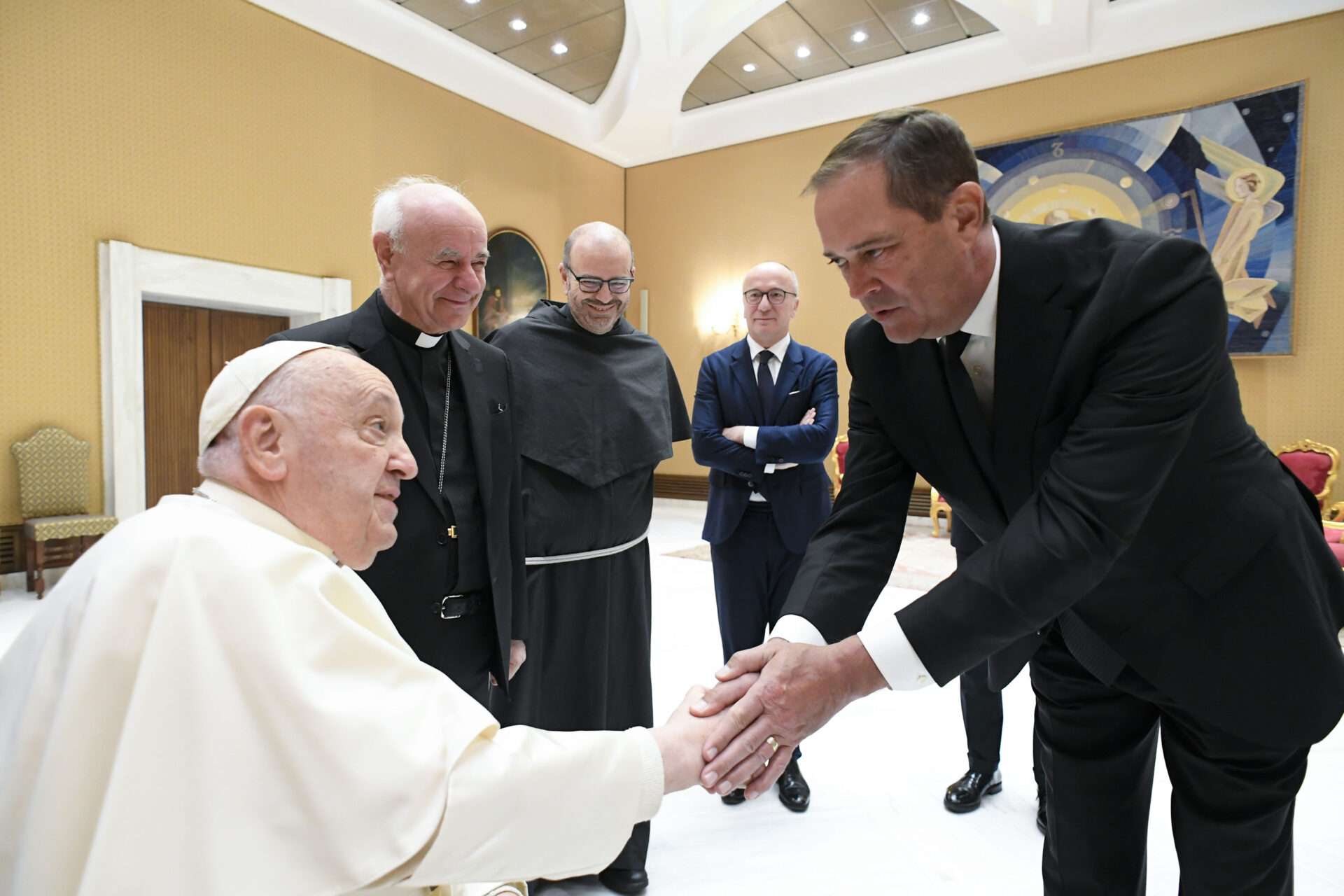Rencontre entre le pape François et Chuck Robbins, président de Cisco, 24 avril 2024 | © Vatican Media