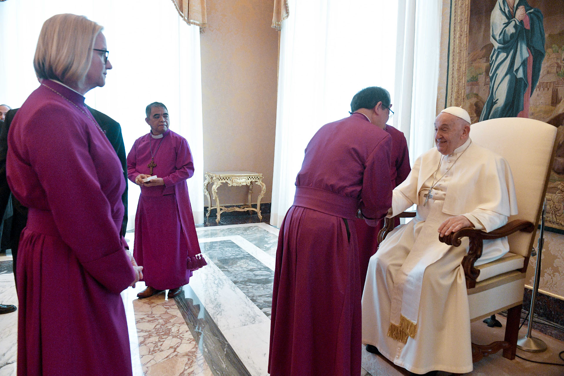 Lors de cette rencontre avec les évêques anglicans, le pape a reconnu que le rôle de l’évêque de Rome «représente entre les chrétiens une question encore controversée» | © Vatican Media