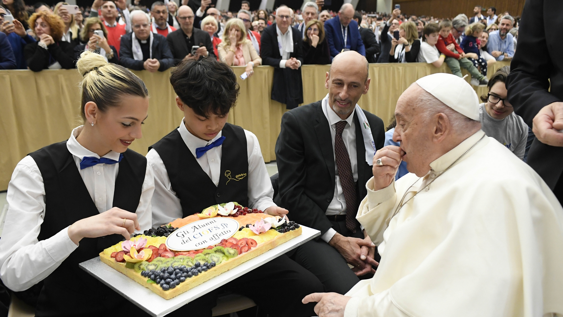Le pape François reçoit les jeunes de la de la confédération italienne de Formation développement professionnel (CONFAP) | ©  Vatican media