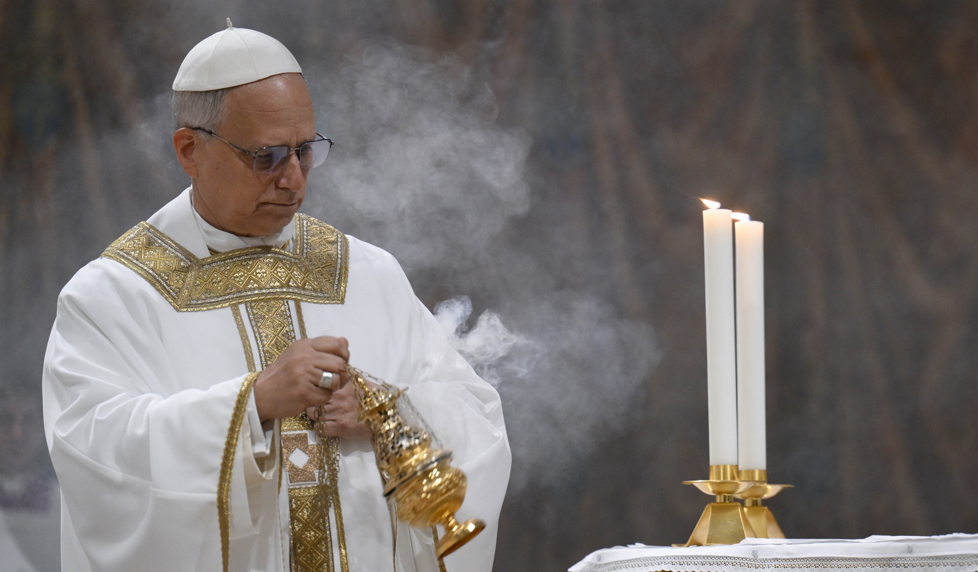 Le pape Léon XIV lors de sa première messe devant le cardinaux | © Vatican Media 