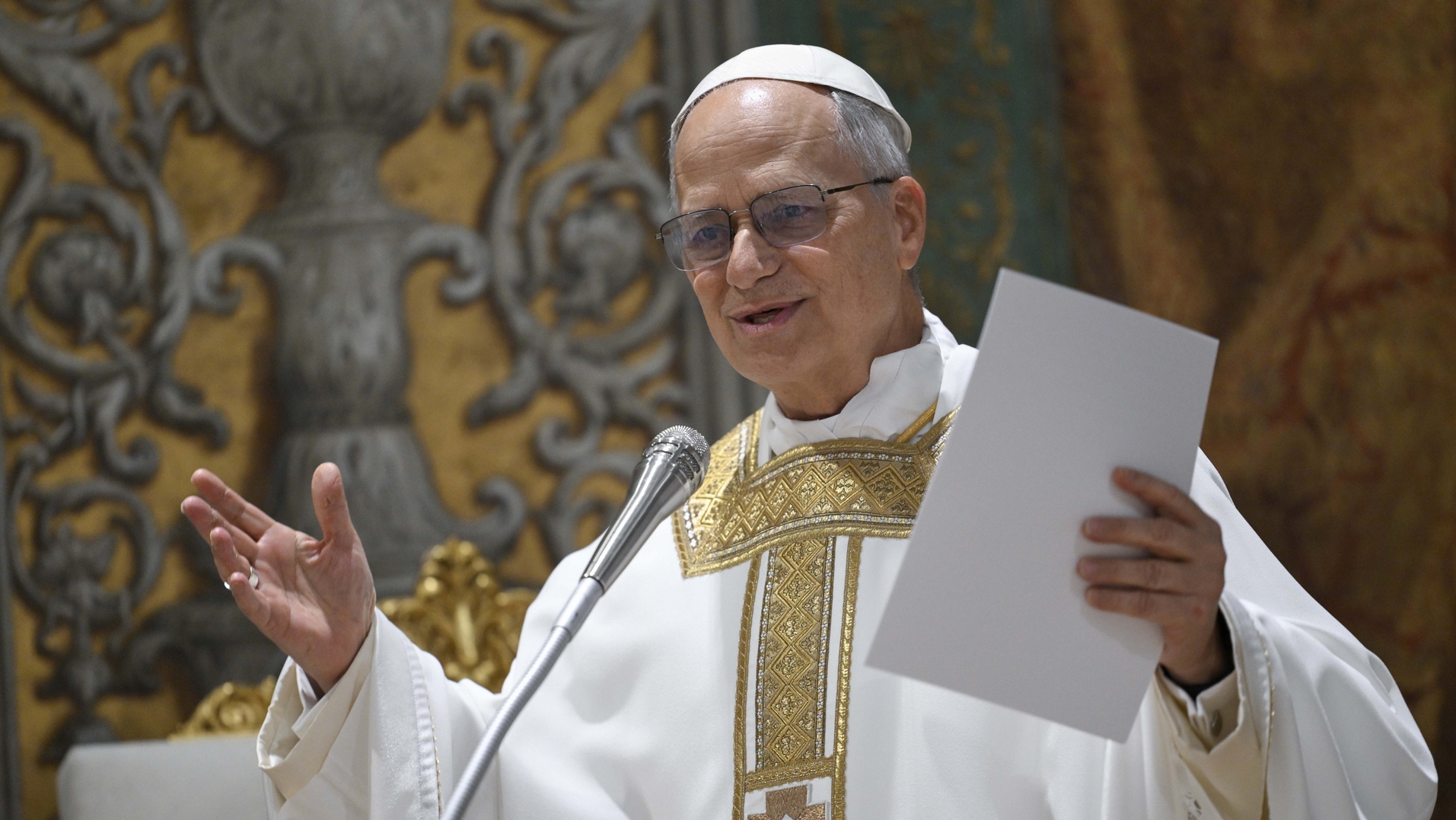 Le pape Léon XIV lors de sa première messe devant le cardinaux | © Vatican Media 