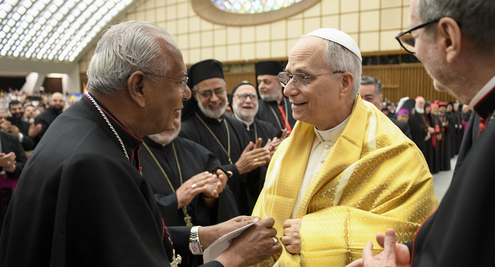 Le pape Léon XIV a rencontré 5000 fidèles et responsables d’Églises orientales catholiques de tous les continents, le 14 mai 2025 | © Vatican Media