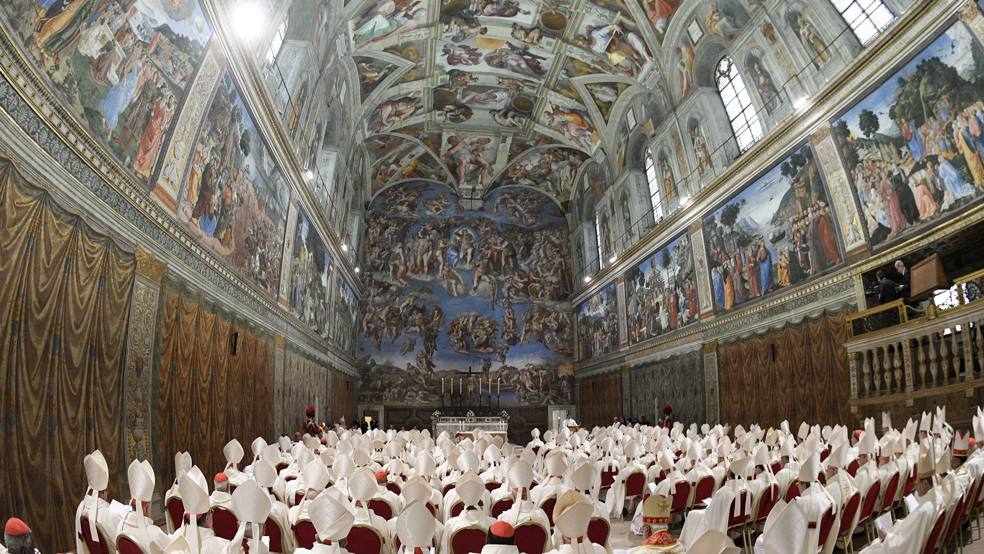 Les cardinaux réunis à la chapelle sixtine pour la messe de clôture du conclave  | © Vatican Media 