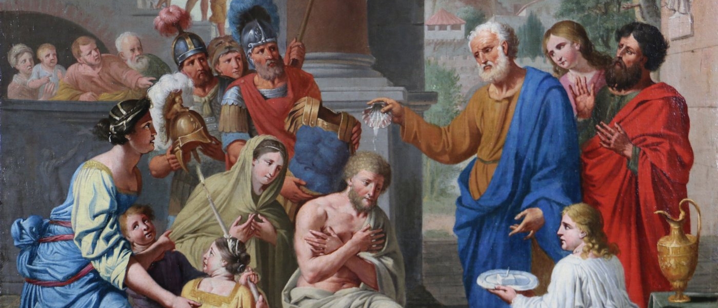 En acceptant de baptiser le centurion Corneille, Pierre ouvre l'Eglise aux païens |  Tableau attribué à Michel II Corneille (1642-1708)