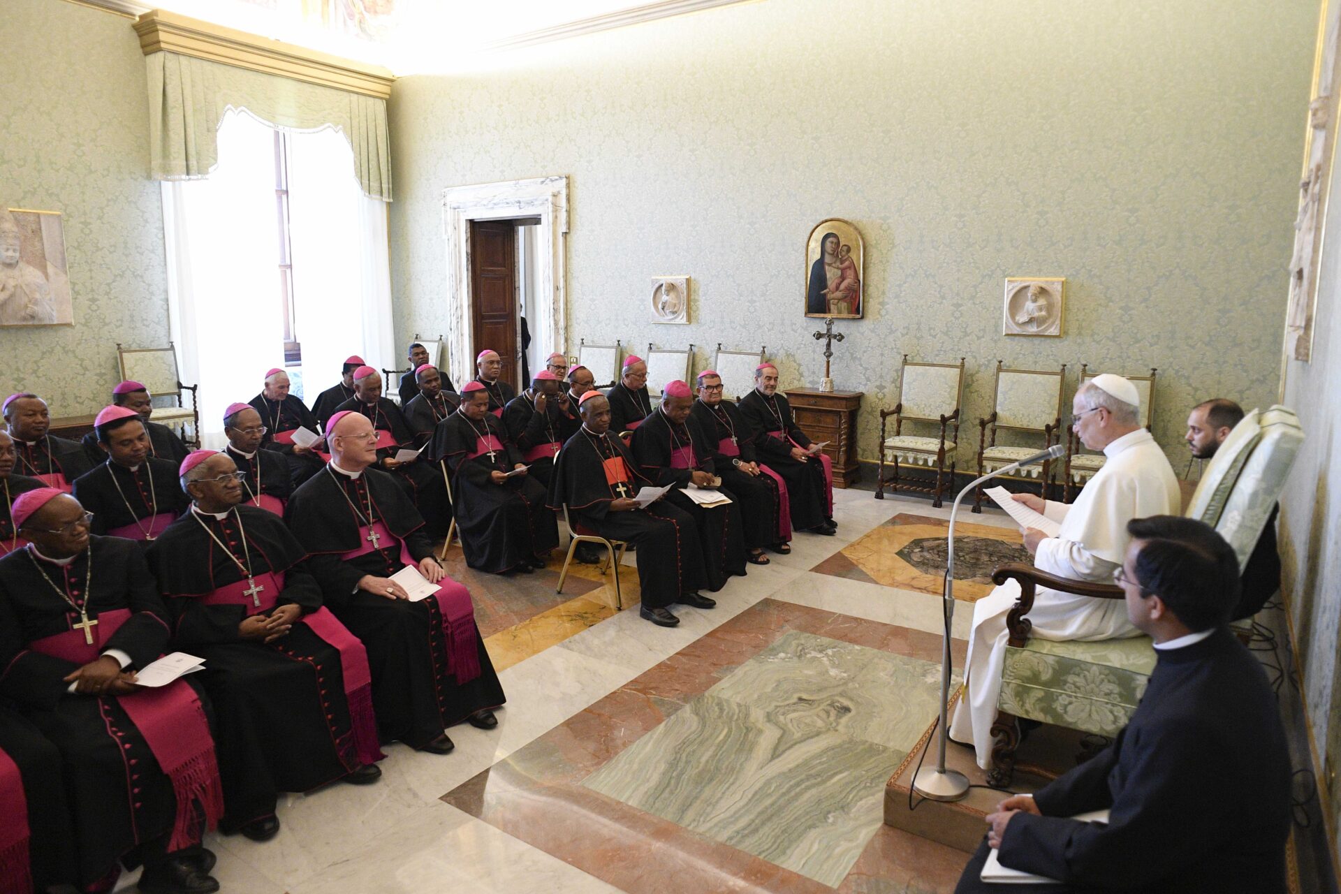 Le pape Léon XIV a reçu les évêques malgaches le 16 juin 2025 | © Vatican media