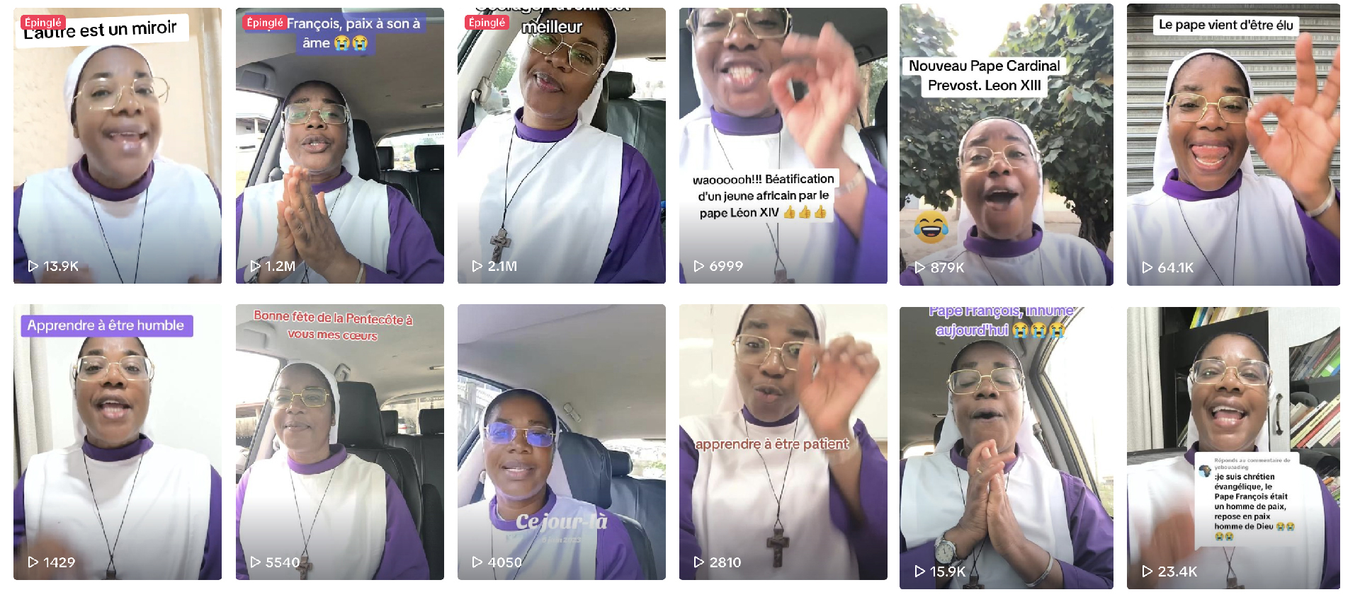 Soeur Marceline Ebia compte des dizaines de milliers de followers sur les réseaux sociaux | Capture-écran/TikTok