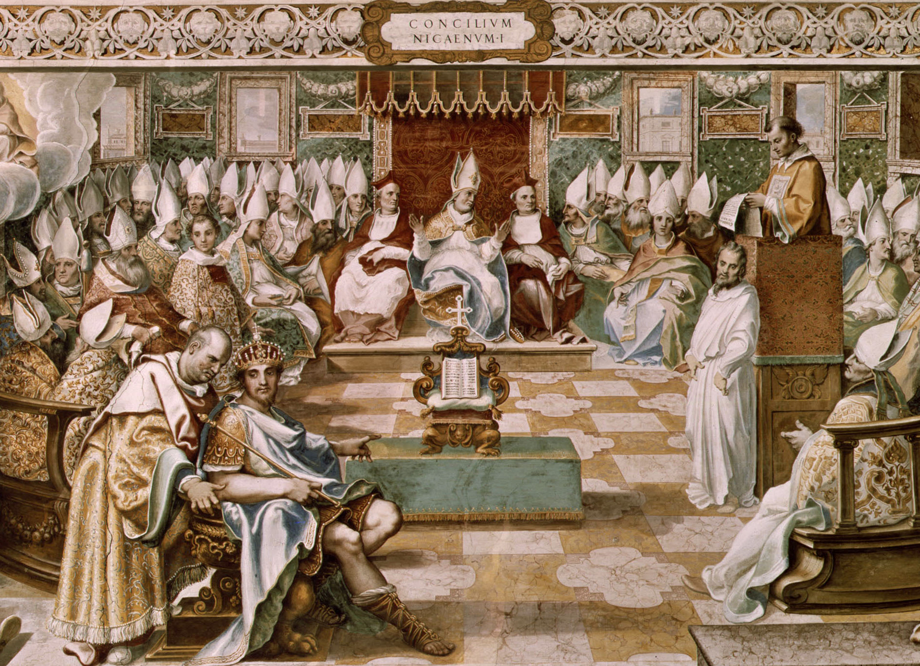 En 1560, Cesare Nebbia représente le concile de Nicée dans la Bibliothèque du Vatican | domaine public
