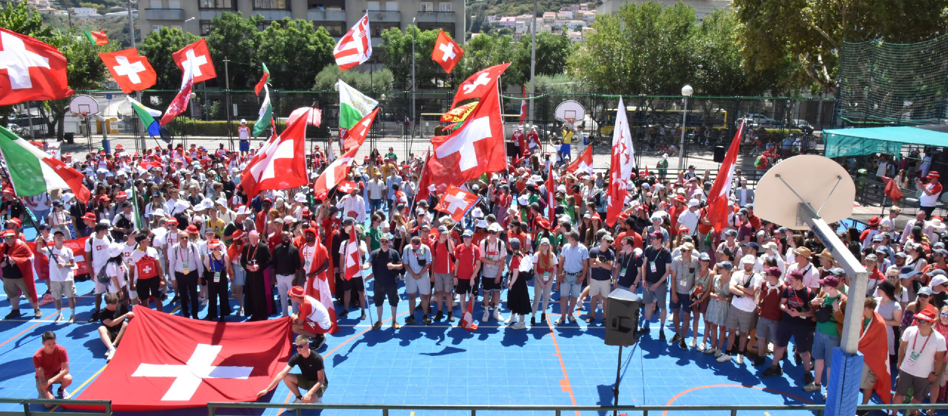 Les jeunes Suisses aux JMJ de Lisbonne | © Raphaël Zbinden