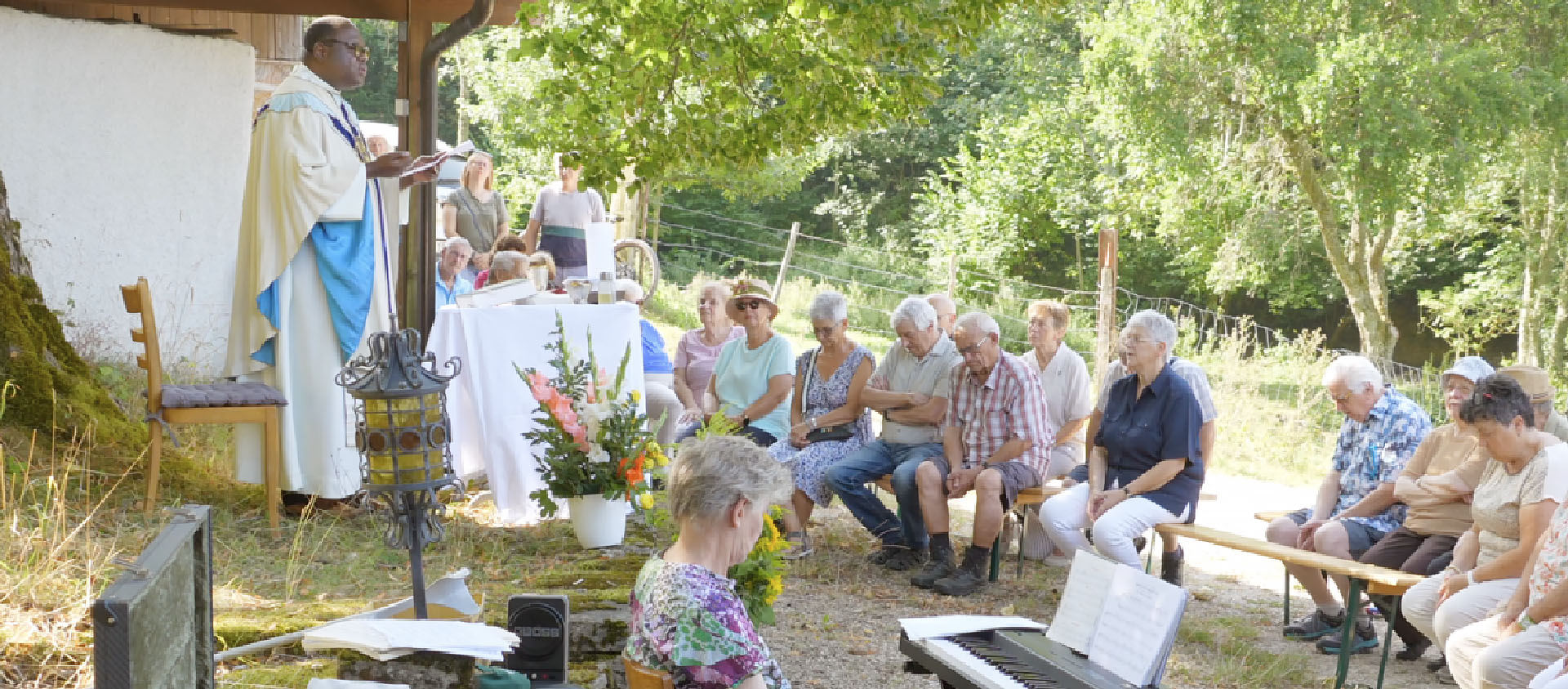 Ils étaient une quarantaine de fidèles à suivre la messe de l'Assomption | © Jura Pastoral