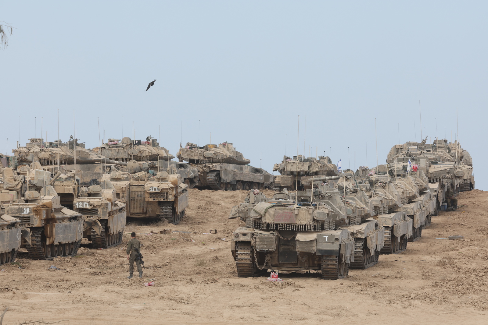 Déploiement de tanks israéliens à la frontière avec Gaza, 17 septembre 2025 | © Keystone / EPA/ABIR SULTAN