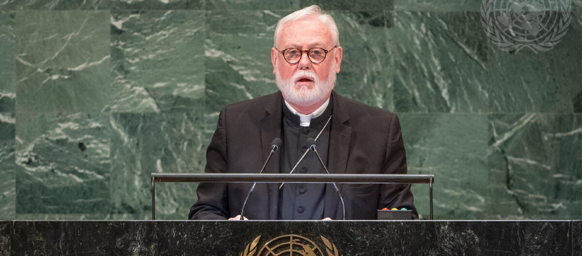 Mgr Paul Gallagher a répété aux Nations unies la nécessité d'un désarmement nucléaire global | © UN Photo/Cia Pak 