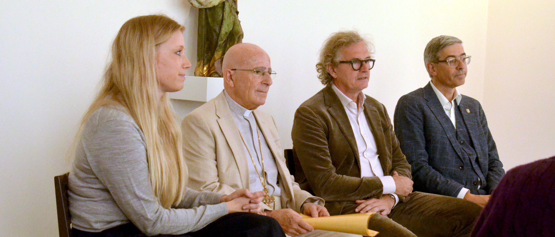 Présentation du projet «Consultation en santé mentale et sexuelle». De g. à d.: F. de Tribolet, Mgr Bonnemain, E. Habermeyer et A. Kopp | © Regula Pfeifer