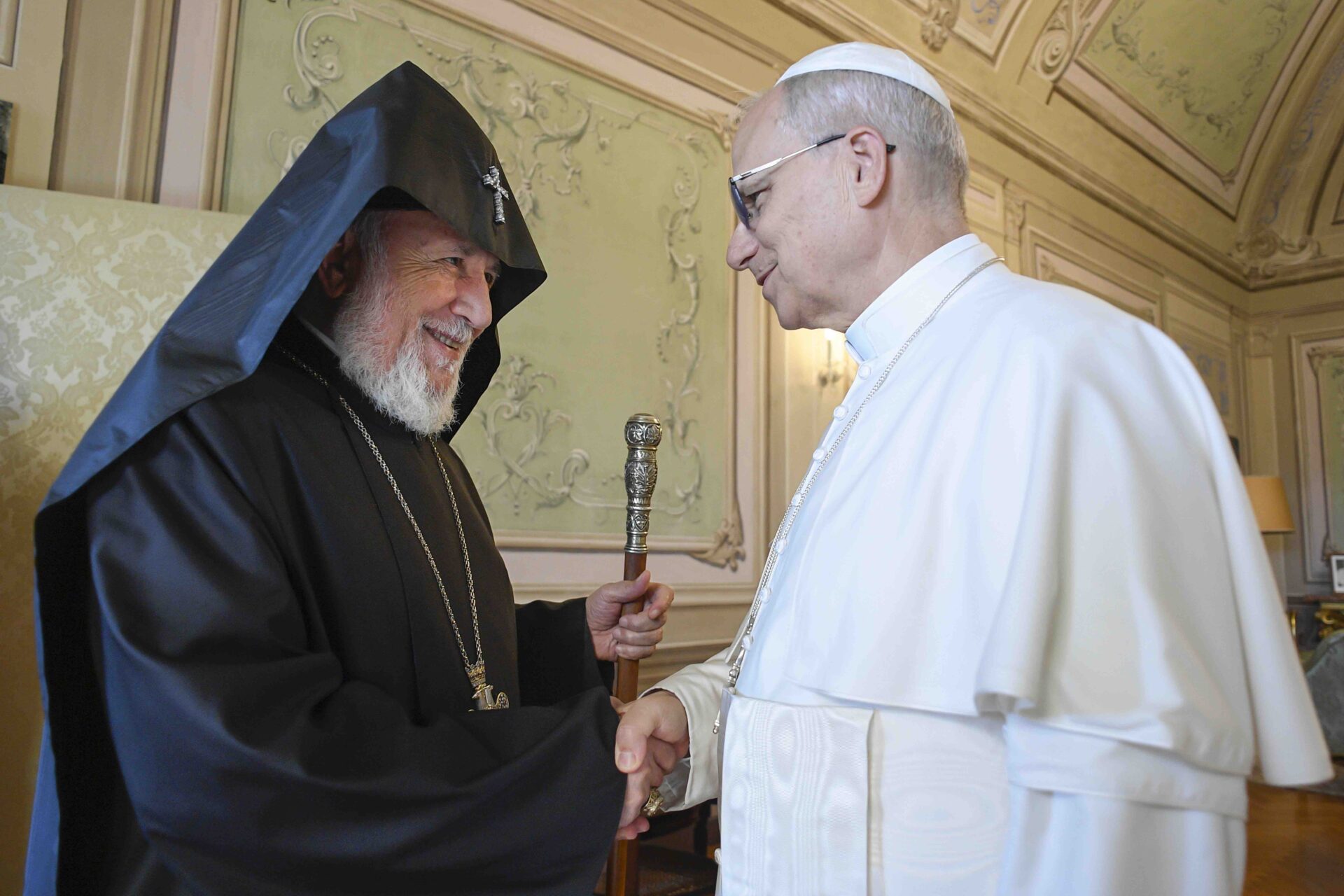 Rencontre entre Karekine II et Léon XIV, 16 septembre 2025 | © Vatican media
