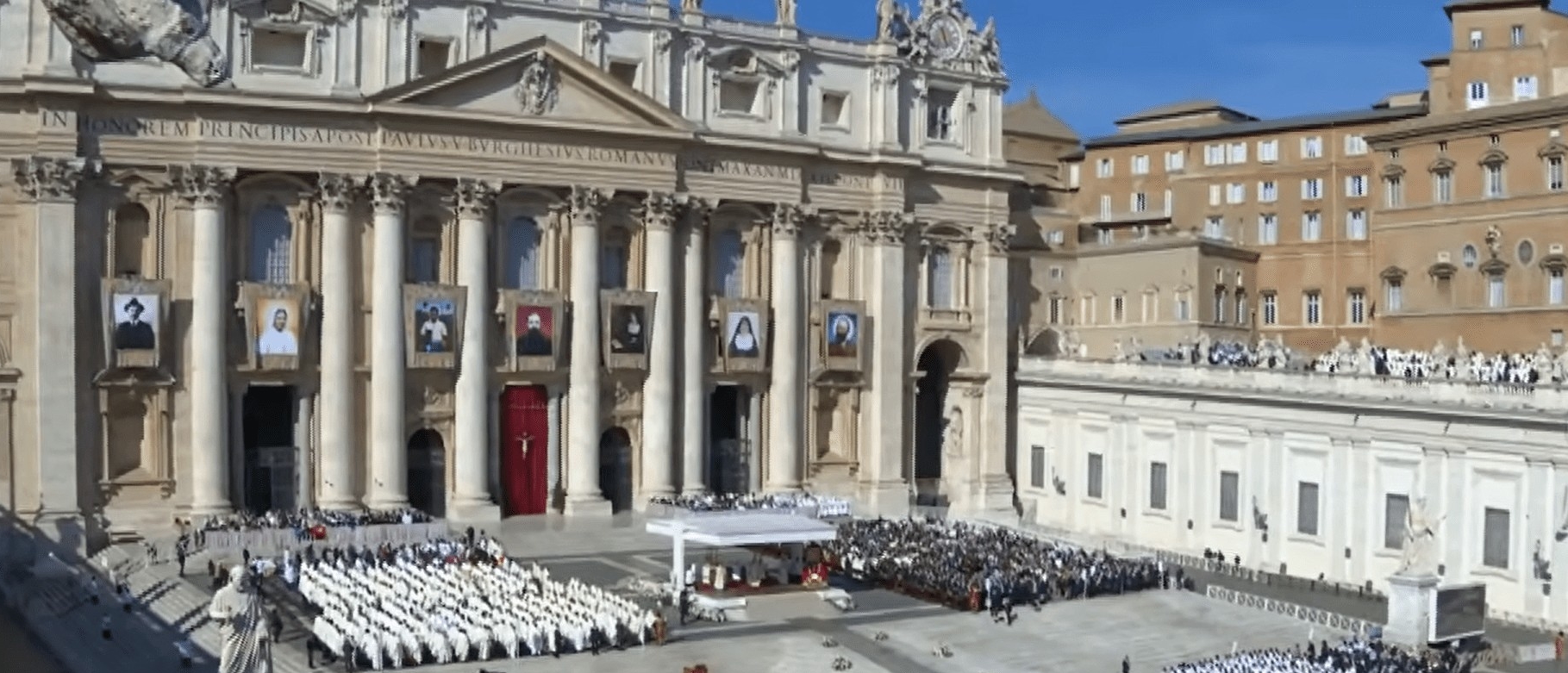 Le papee Léon XIV a caonnisé sept nouveaux saints et saintes | captur d'écran Vatican media