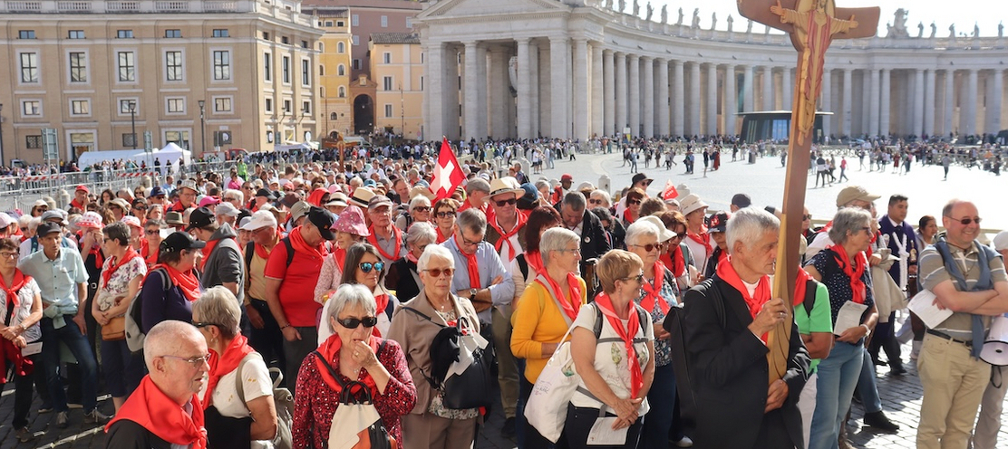 Mgr Jean-Marie Lovey, évêque de Sion, a emmené les pèlerins du diocèse de Sion à Rome dans le cadre de l'Année sainte | © diocèse de Sion