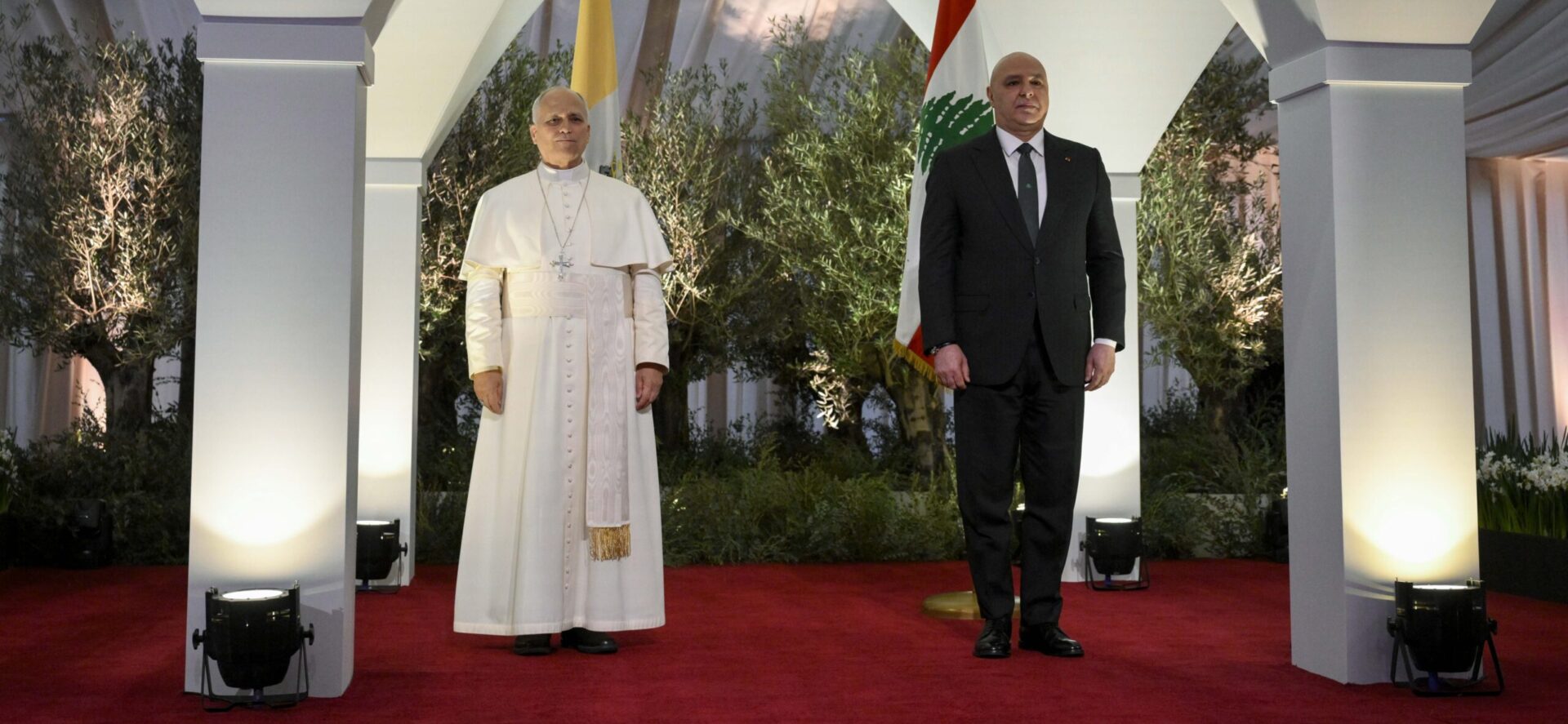 Le pape François a été accueilli au Palais présidentiel de Beyrouth, le 30 novembre 2025, par le président Joseph Aoun | © Vatican Media
