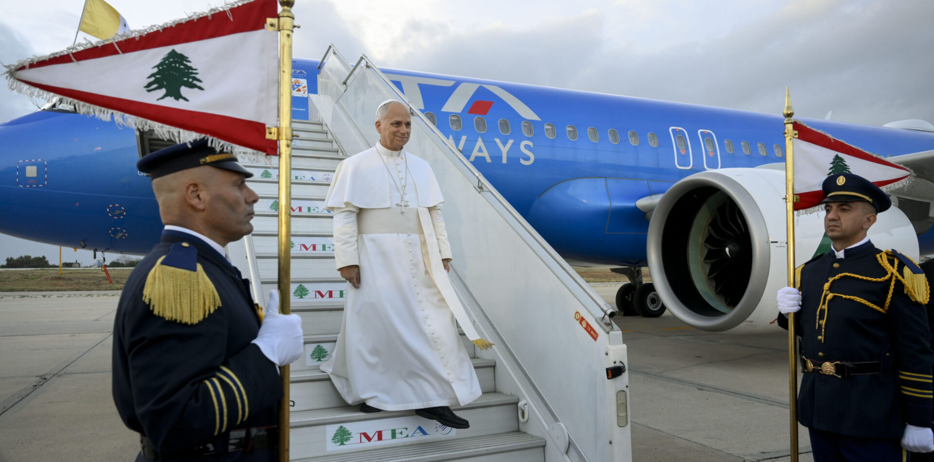 Le pape Léon XIV est arrivé à l'aéroport international de Beyrouth le 30 novembre 2025 | © Vatican Media