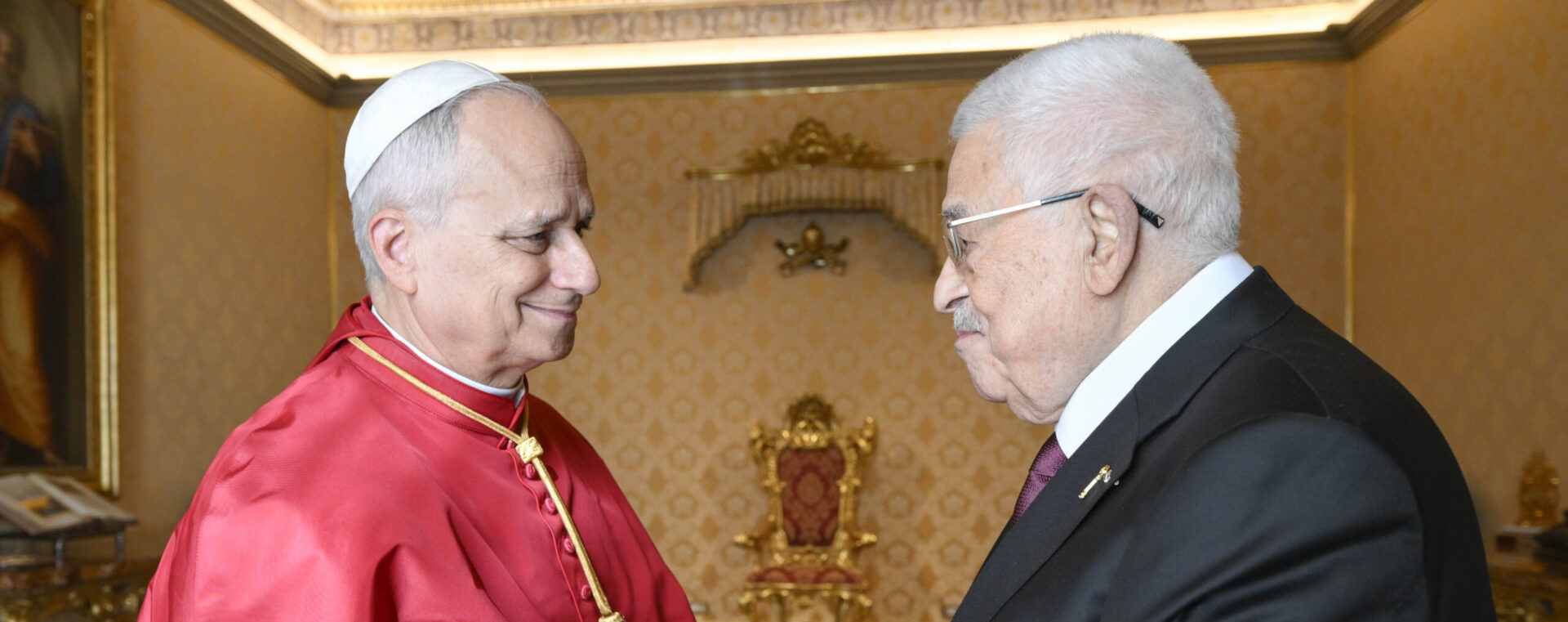 Le président palestinien Mahmoud Abbas et le pape Léon XIV se sont rencontrés pour la première fois le 6 novembre 2025 | © Vatican Media