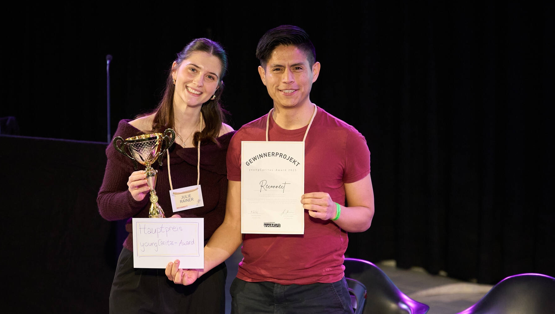 Julie Rainer et Daniel Lucio sont les deux lauréats du youngCaritas-Award 2025  | Caritas CH 