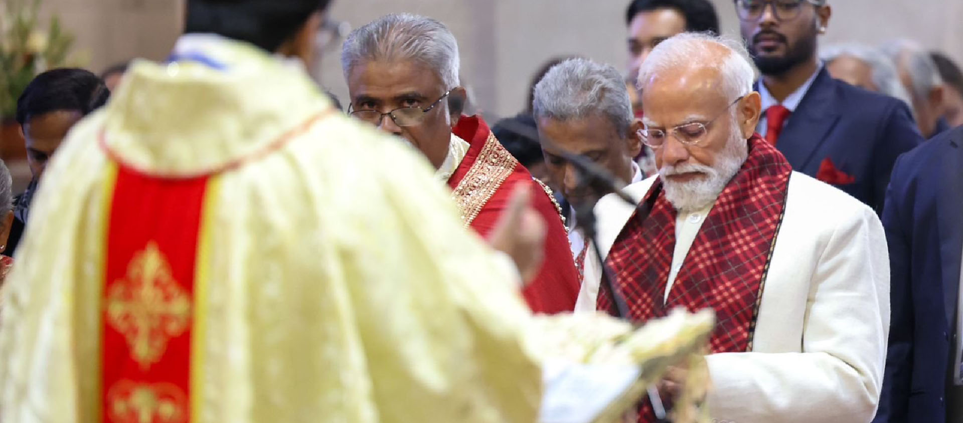 Le Premier ministre indien Narendra Modi a assisté la messe du matin de Noël à New Delhi | @narendramodiX/ANI Photo