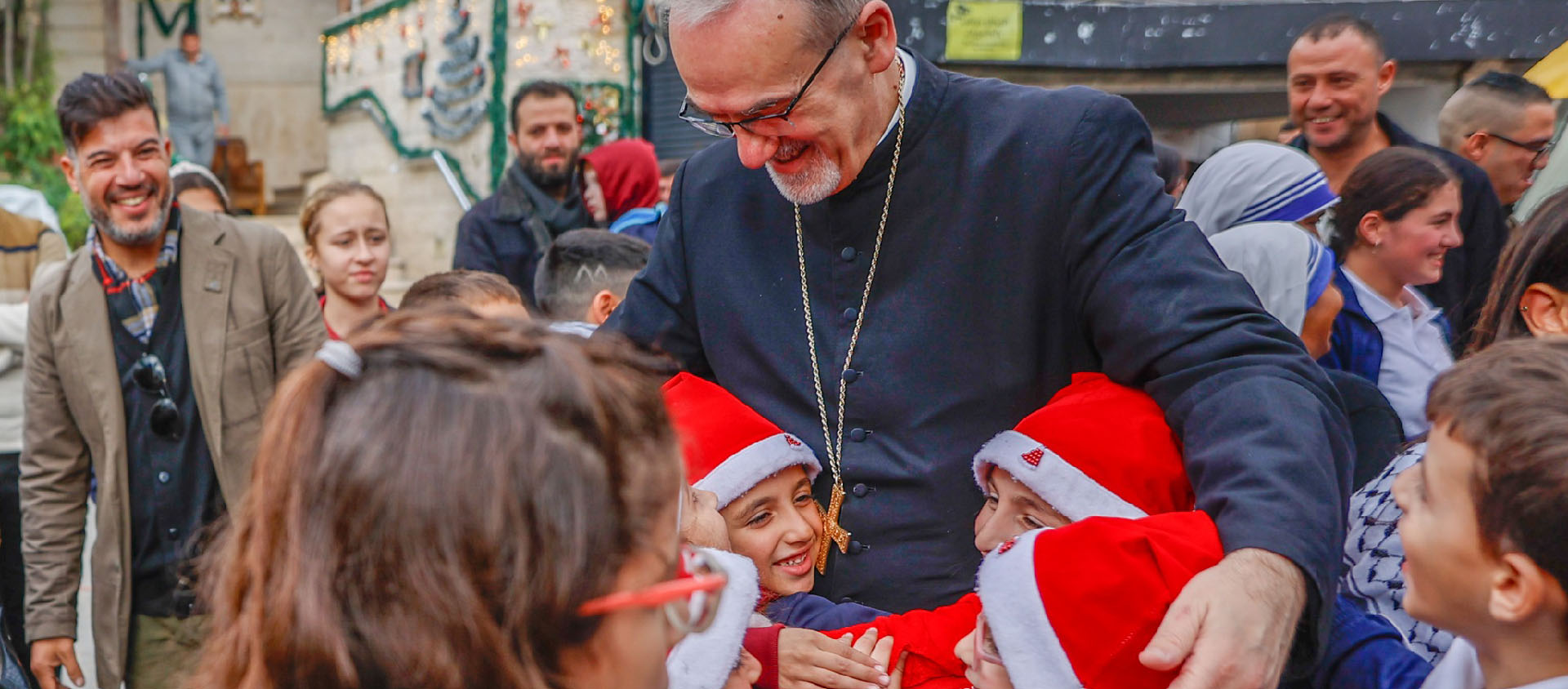 Je suis «heureux d'être ici avec vous» et, en même temps, «soulagé de vous revoir», a lancé le cardinal aux fidèles | © Patr. latin de Jérudsalem