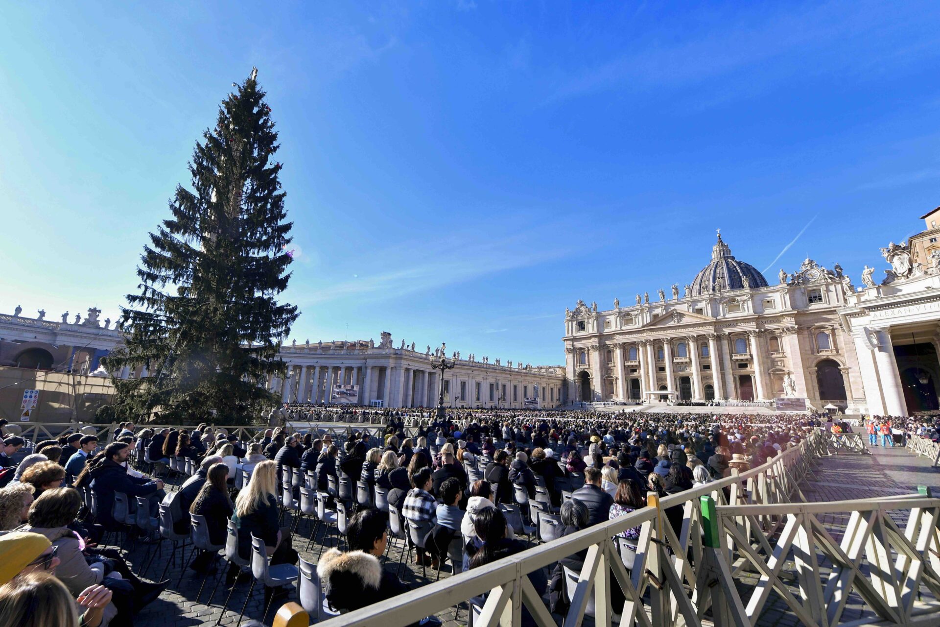 Place St-Pierre, 6 décembre 2025. Le sapin de Noël sera vraiment installé et décoré dès le 15 décembre 2025 | © Vatican media