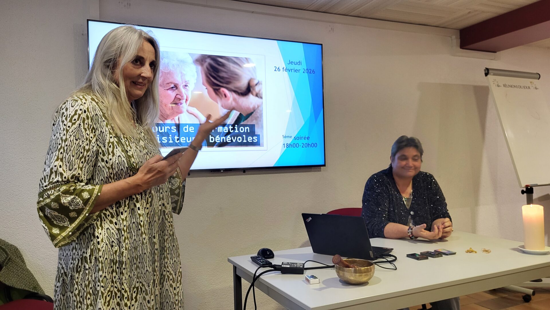 Barbara Mancuso, coordinatrice de la pastorale de la santé, à g., et la diacre Anne-Sylvie Martin | © Lucienne Bittar