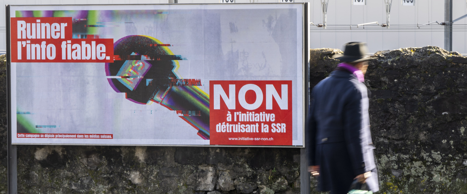 L'initiative "200 francs, ça suffit!" voulait baisser drastiquement la redevance permettant le financement du service public audio-visuel suisse | © Martial Trezzini/Keystone